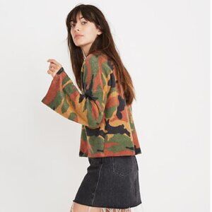 MADEWELL Cottontail Camo Wide-Sleeve Marino Wool Sweater XS